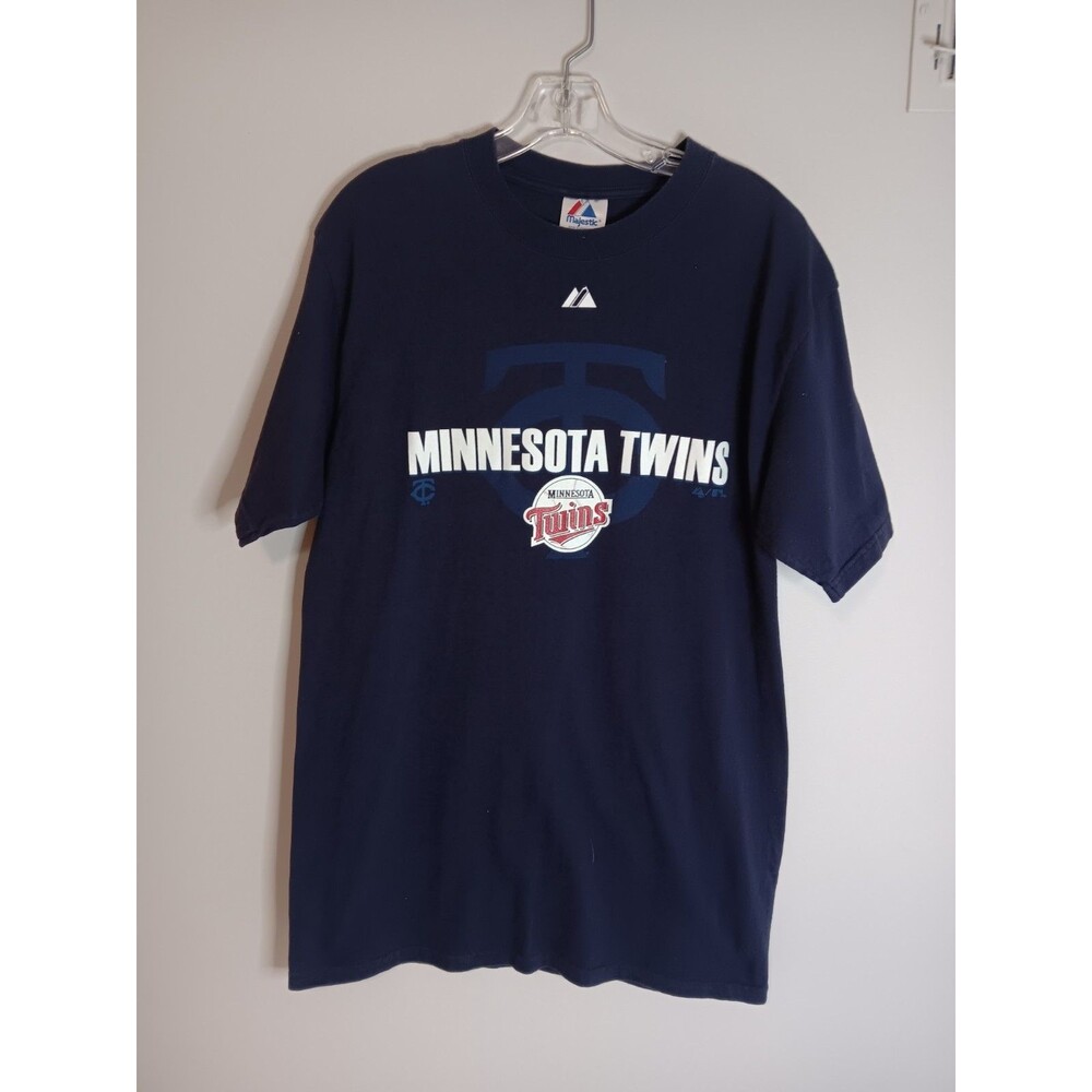 Minnesota Twins Unisex Tee Shirt Adult Large Blue 100% Cotton Majestic